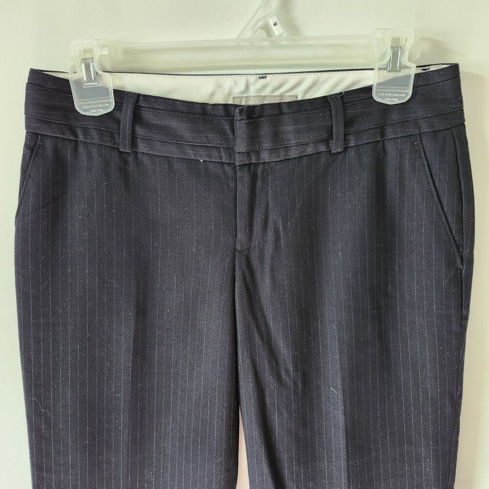 Banana Republic Martin Fit Womens Black Pin Stripe Dress Pants Size 2P Straight - Picture 2 of 14